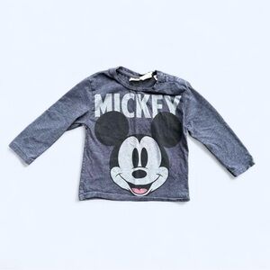 Zara x Disney Baby Boy Mickey Mouse Long Sleeve Shirt Size 18 Months
